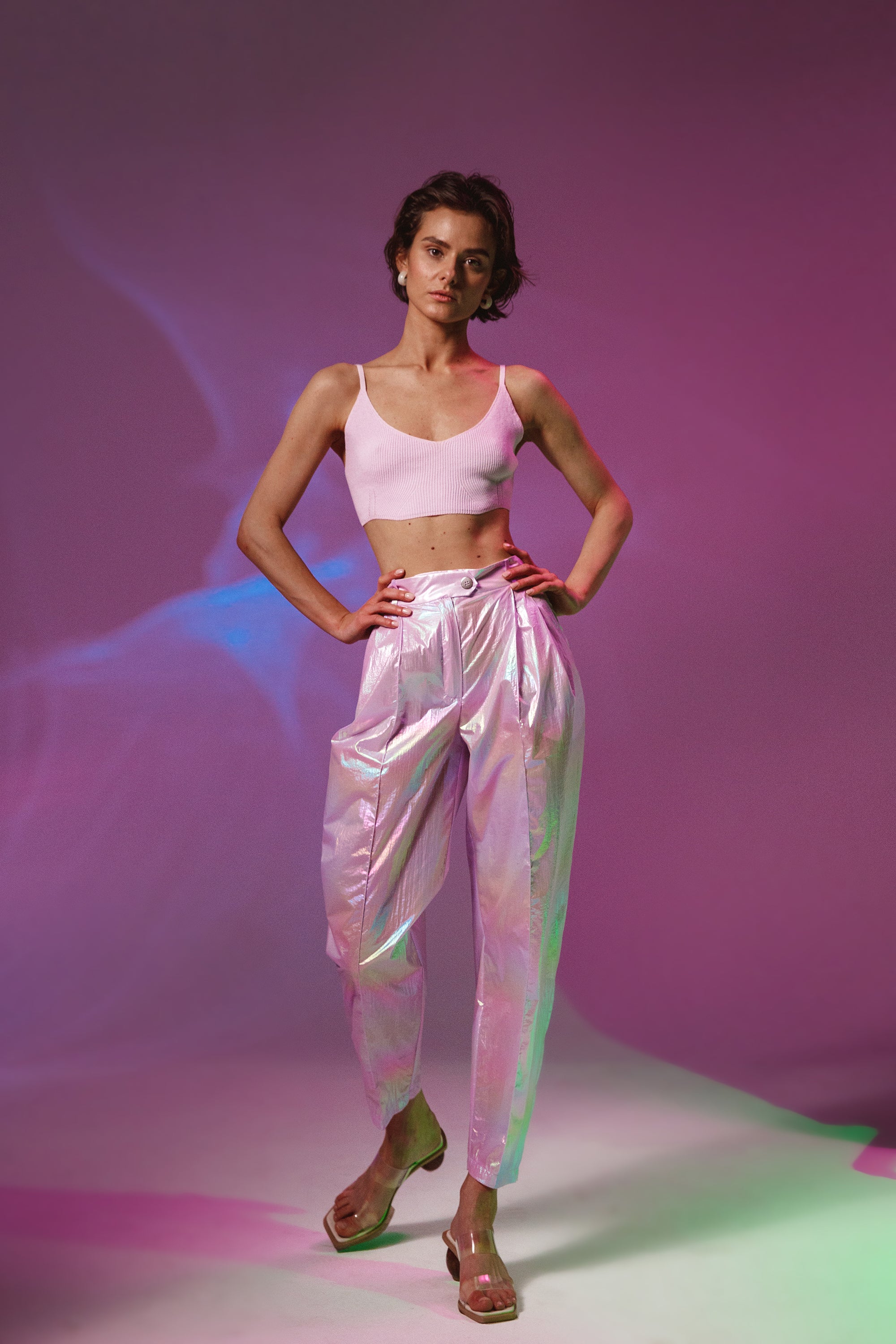 Rave purple pleated pants BA1 | IPANTS™