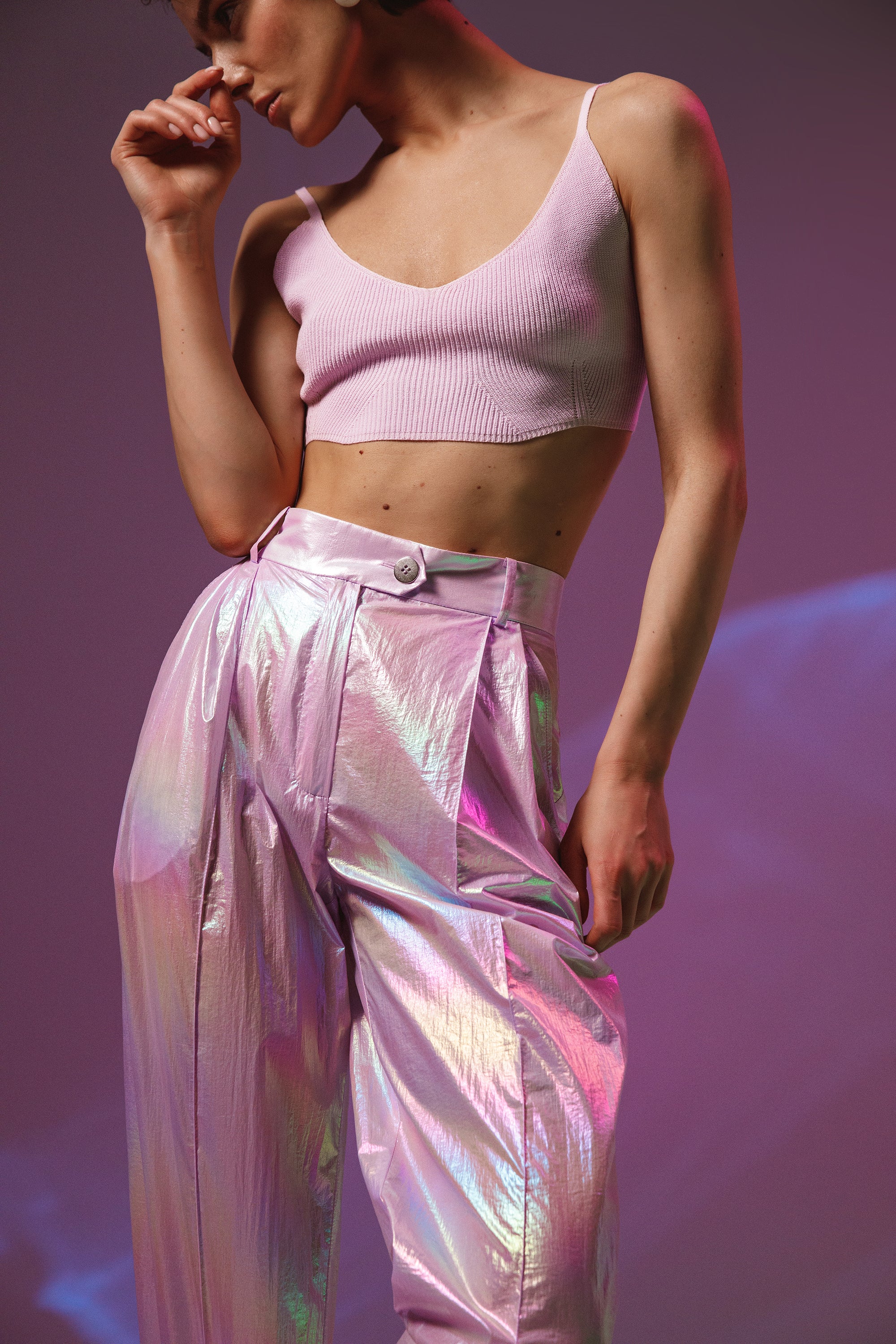 Rave purple pleated pants BA1 | IPANTS™