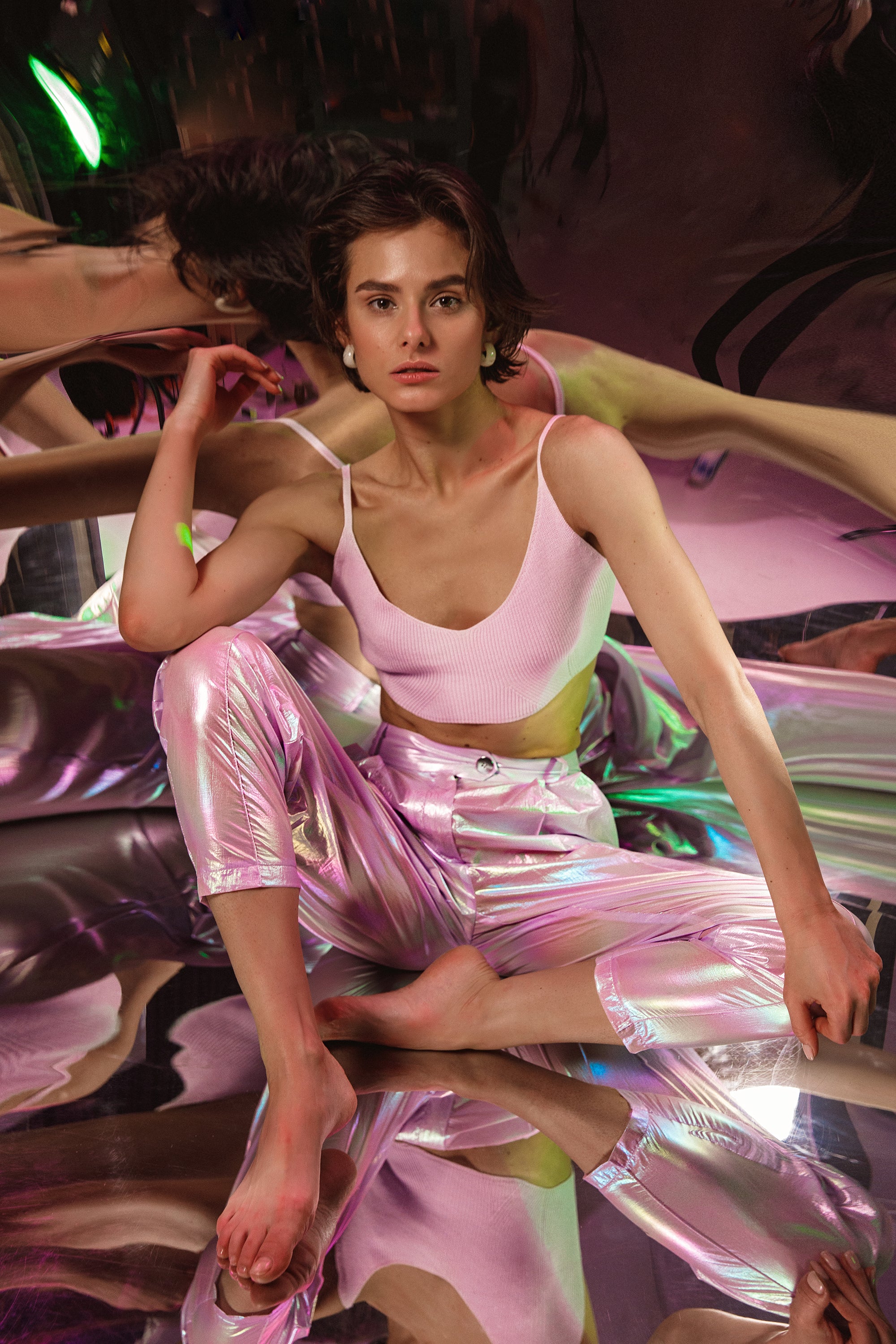 Rave purple pleated pants BA1 | IPANTS™